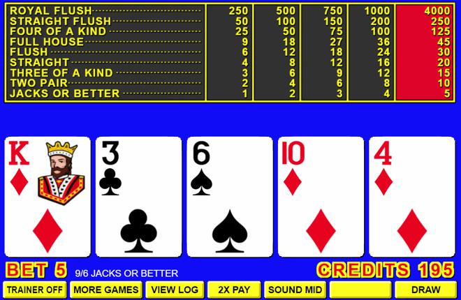 video poker machine, free games